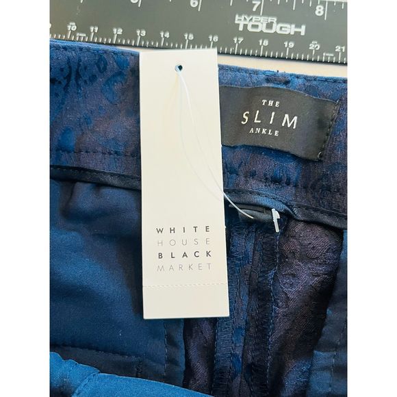 NWT White House Black Market Jacquard Blue Slim Ankle Size 2 $89 Whimsigoth - Picture 8 of 14